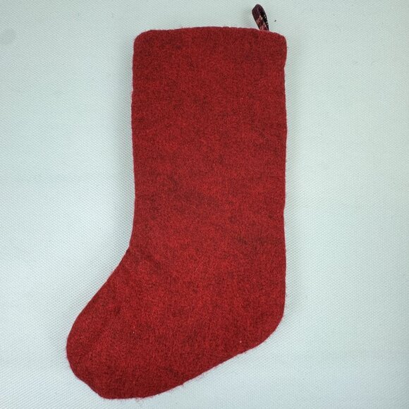 Christmas Stocking Santa Red Country Plaid Design Holiday Lined Large 18 inches - Picture 4 of 10